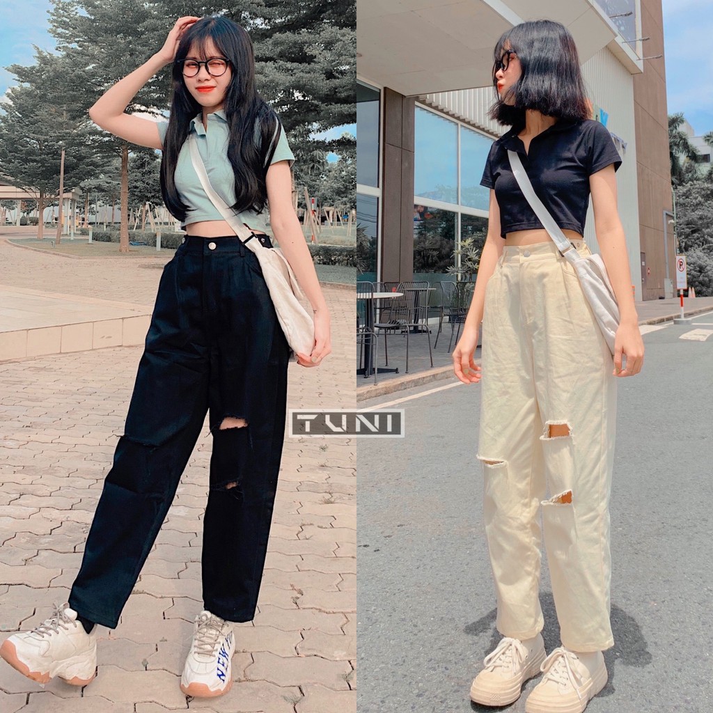 Quần Kaki Dài Rách Gối NIZO Ulzzang (ẢNH THẬT)