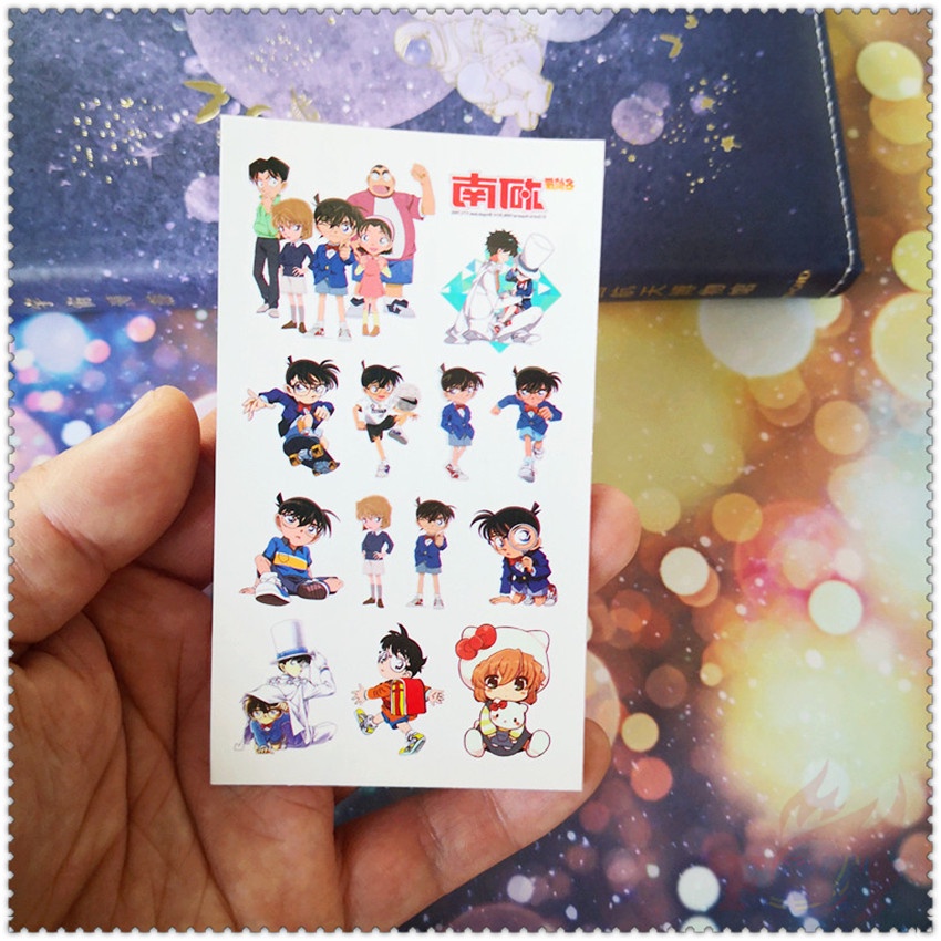 ✿ Hình Xăm Dán Tạm Thời mini series 01 Thiết Kế Hình Thám Tử conan Độc Đáo ✿ 1 Tấm Hình Xăm Dán Tay / Chân Chống Nước Quyến Rũ