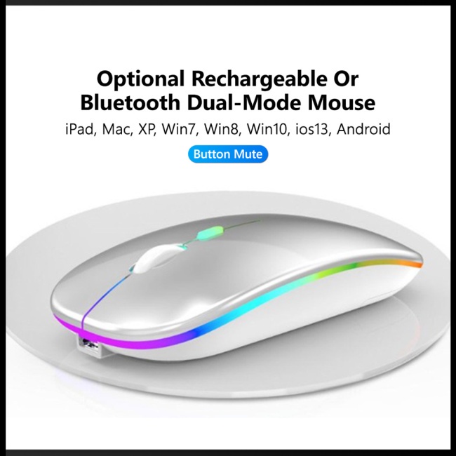 Chuột Bluetooth Không Dây Zevaret 2.4g Có Đèn Nền Tương Thích Với Cổng Sạc Usb