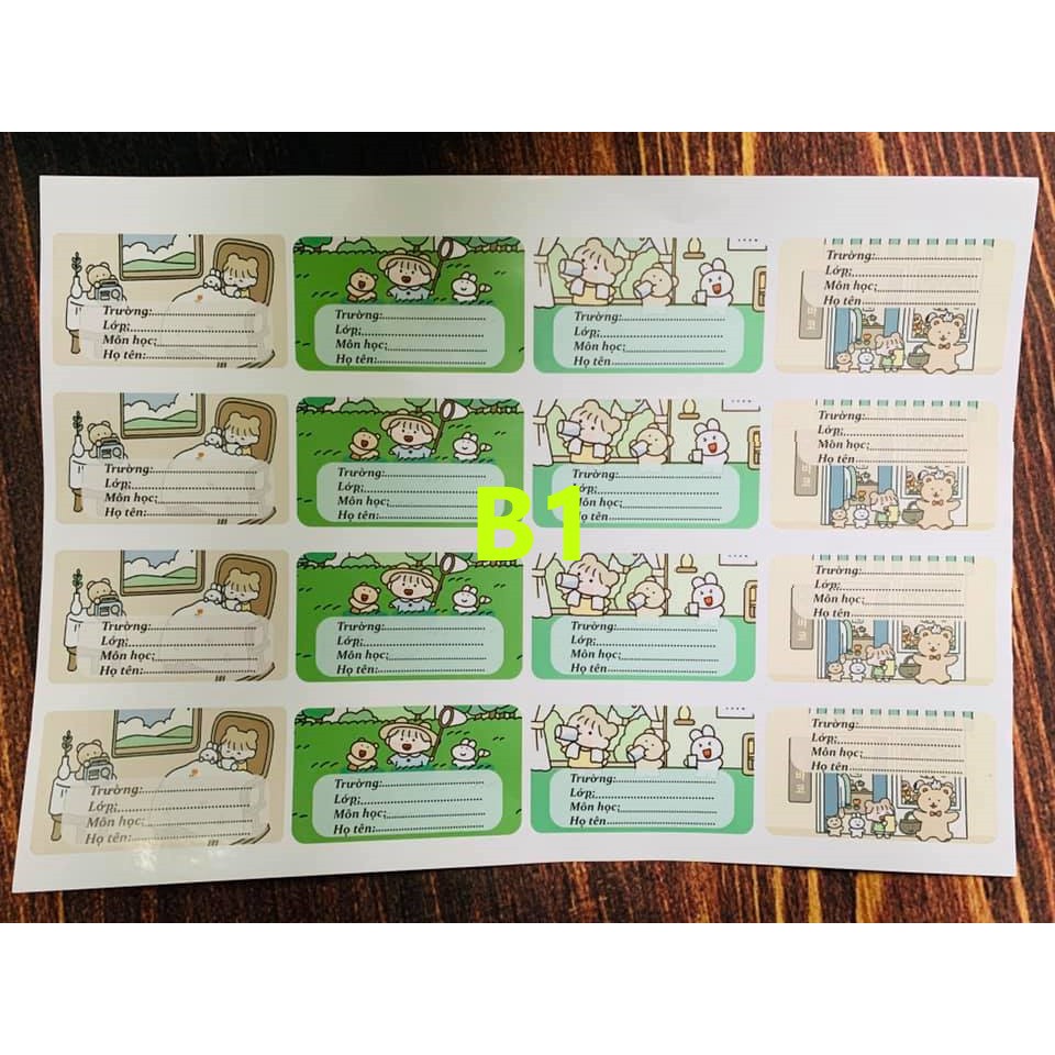 Nhãn vở hoa cúc bơ