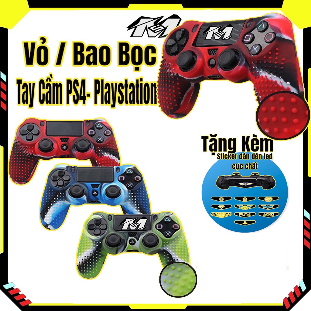 Vỏ bảo vệ tay cầm chơi game Sony PS4 Slim đa màu sắc - Vỏ bọc silicon - Tay cầm PS4 Đỏ