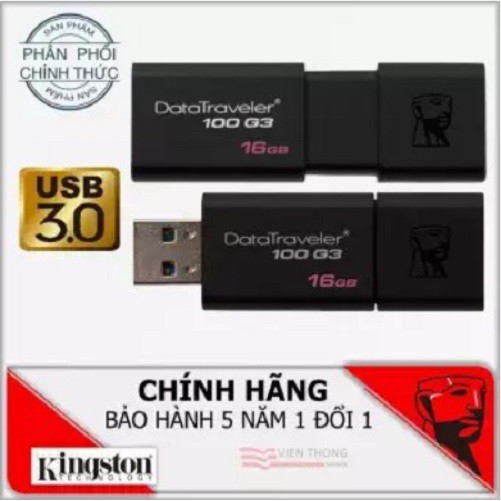 USB 16GB 3.0 Kingston DataTraveler Chính hãng FPT bảo hành 5 năm