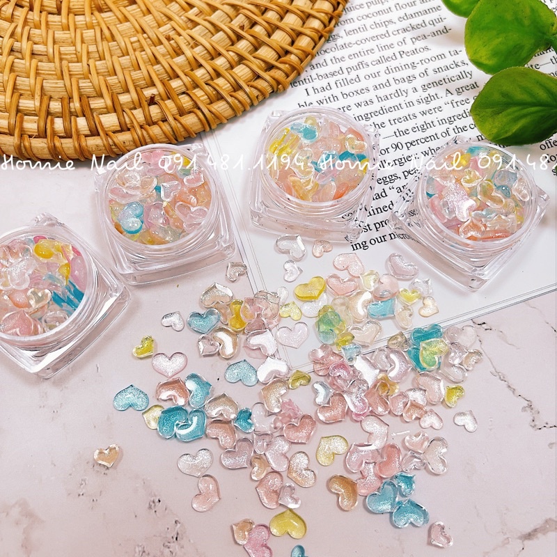 (Set tận 50c)Charm Tim Flash trang trí móng M27