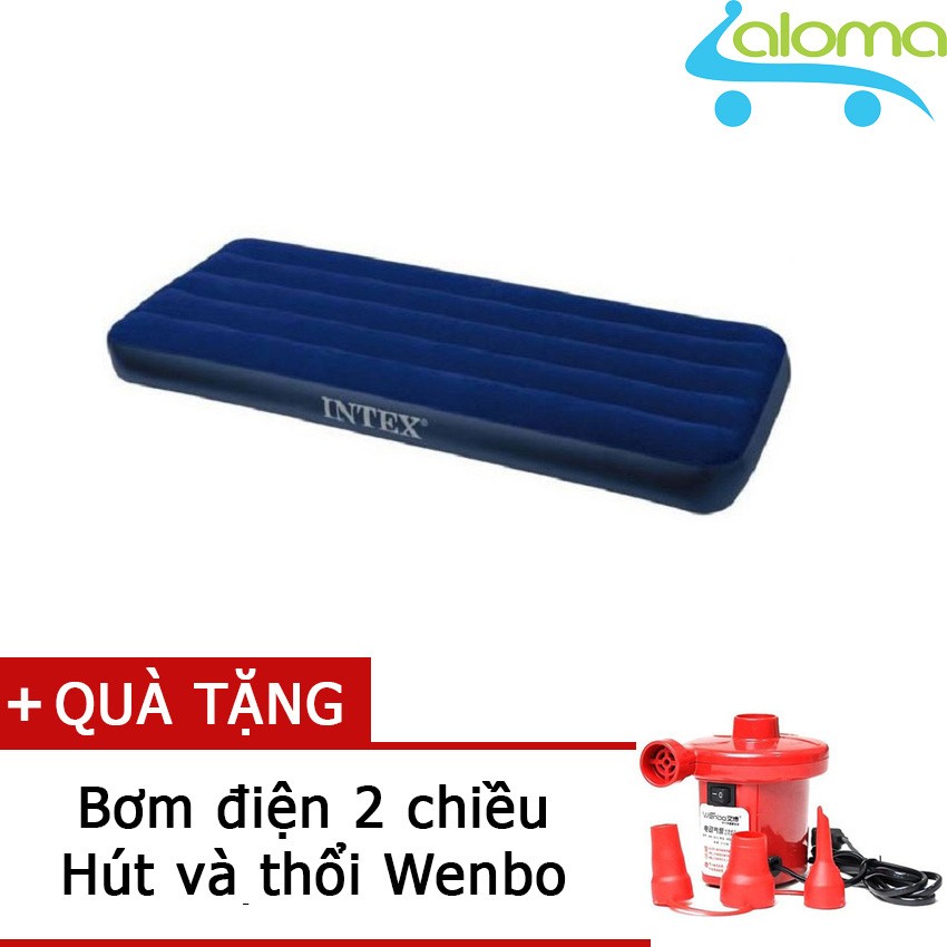 Đệm hơi mát mùa hè ấm mùa đông Intex 68950 kèm bơm (76x203x22cm)