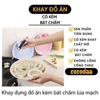 Đĩa Đựng Trái Cây - Dĩa Đựng Đồ Ăn Tích Hợp Bát Nước Chấm Có Khay Hứng Nước 9423 [FREESHIP]
