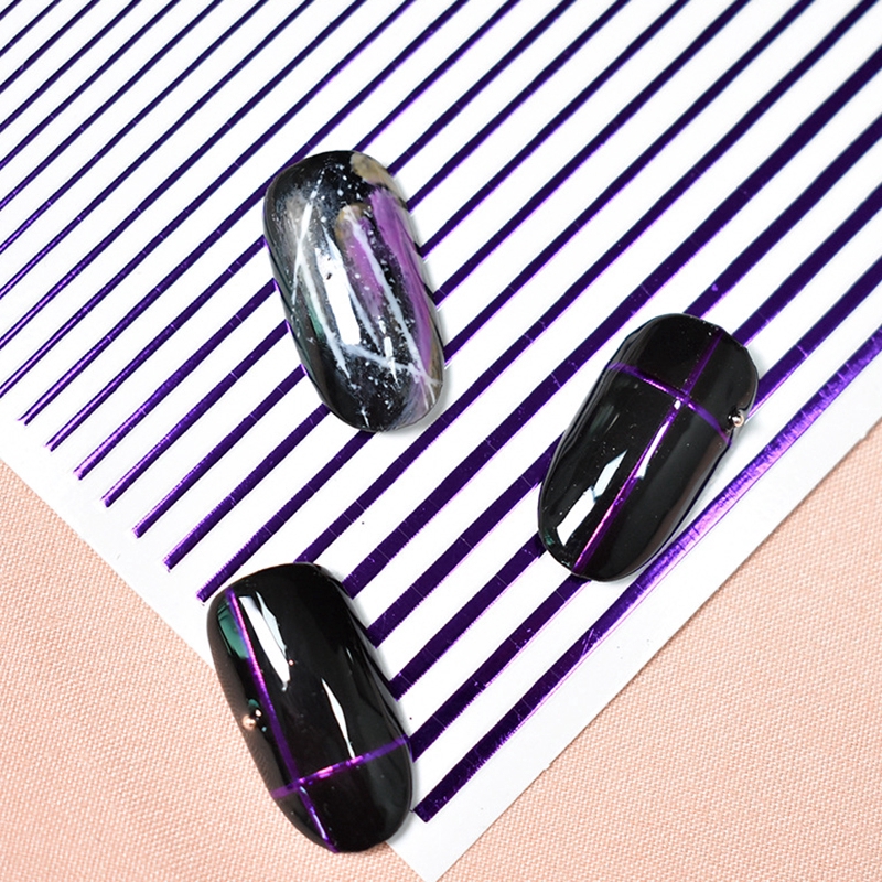 [Hàng mới về] Miếng dán móng tay trang trí hình sọc 3D độc đáo