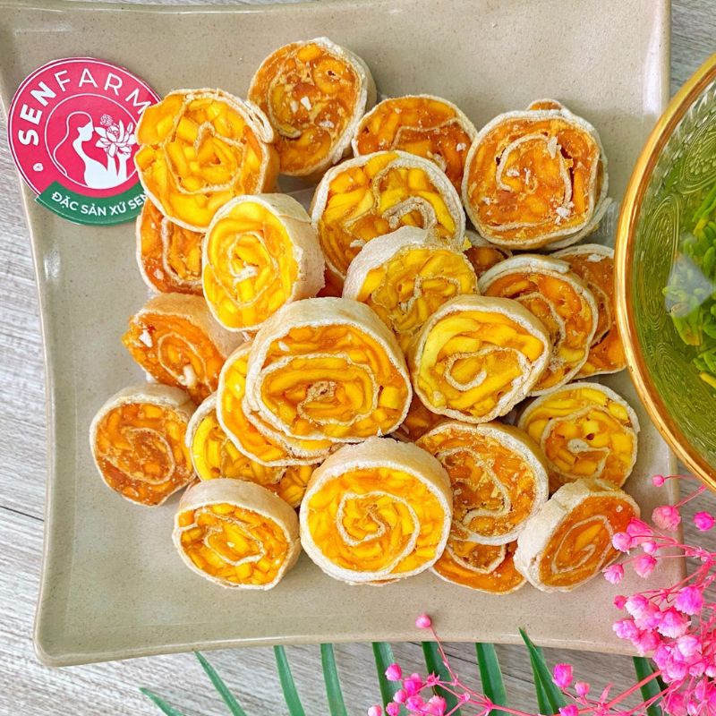Kẹo xoài dẽo cuộn bánh tráng KIÊN LONG đặc sản Bến Tre-1Kg
