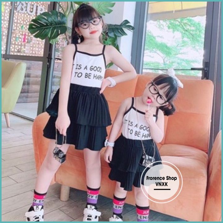 Set Áo Thun Kèm Chân Váy Bé Gái Từ 1-12 Tuổi Set Thun Trẻ Em Kèm Chân Váy Xếp Ly Size 10-45 Kg