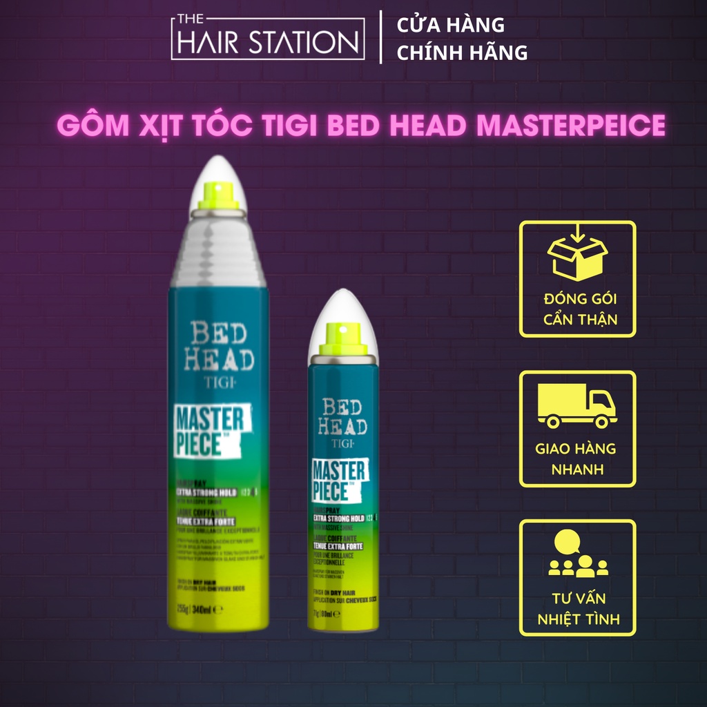 Gôm xịt tóc Tigi Bed Head Masterpeice giữ nếp tóc cứng tạo kiểu với độ bóng cao 340ml