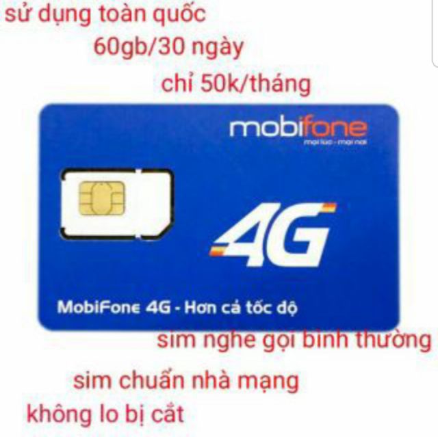 HÓT SALE (FULL MAX DATA) SIM 4G MOBIFONE BL5GT FULL MAX KHÔNG GIỚI HẠN DATA CHỈ 50/THÁNG