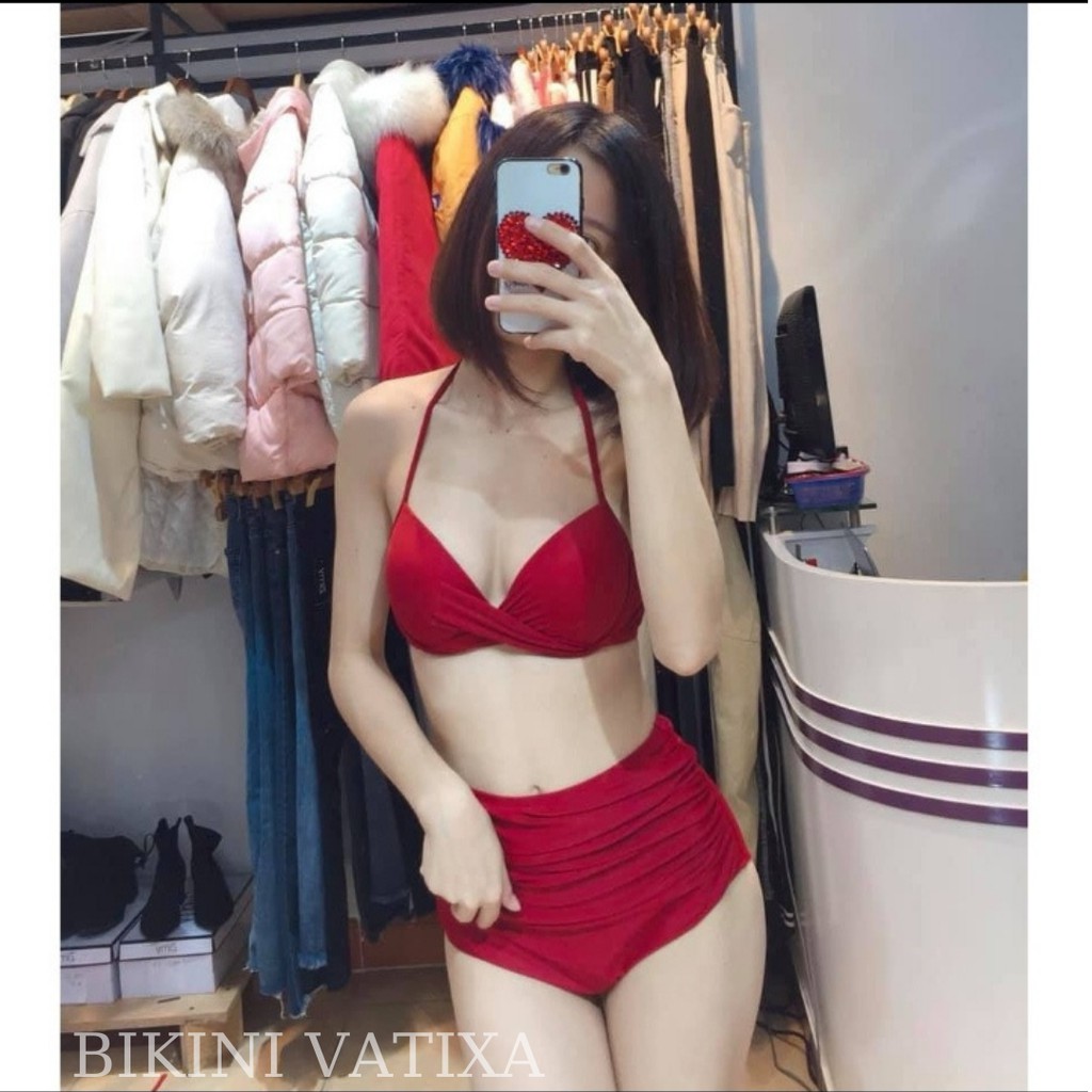 Đồ bơi bikini 2 mảnh đi bơi đi biển VATIXA BKN10 ĐỎ ĐÔ