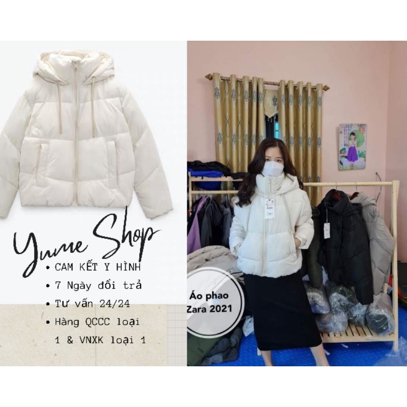 [Sẵn] Áo khoác loại 1, áo phao nữ 2021, Zara xuất dư [ Giá tương tác ]