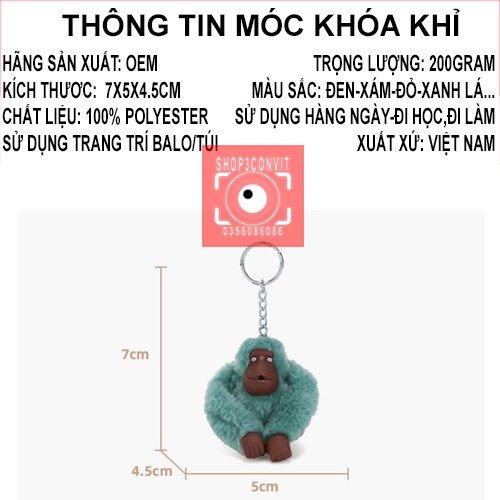 Móc khóa trang trí khỉ Kipling