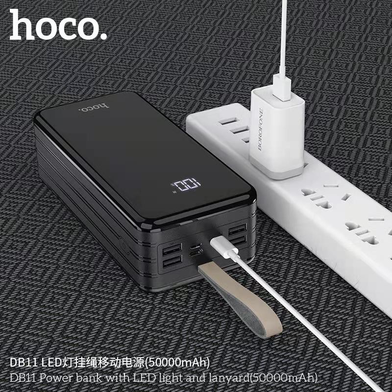 Pin sạc dự phòng nhanh 50.000mAh Hoco db11 - sạc dự phòng dung lượng khủng 7 cổng input output có đèn LED cao cấp