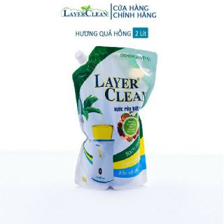 Combo 2 bịch nước rửa chén bát hữu cơ Layer Clean túi 2L( hương hồng+ hương quýt)