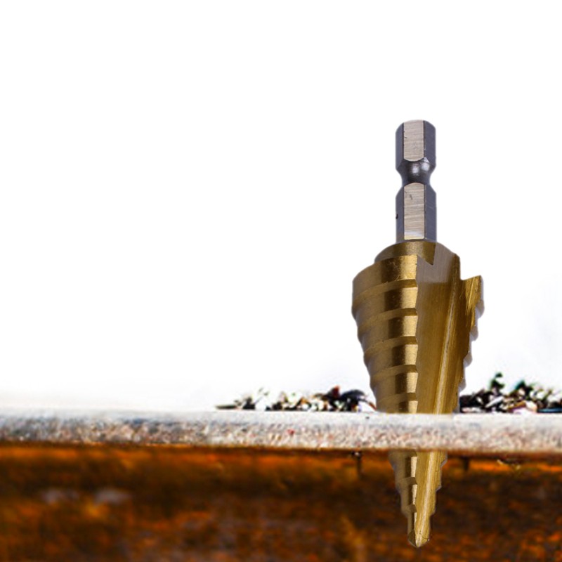 Đầu khoan cắt đục lỗ hình nón lục giác HSS 4-22mm 4241 bằng titan