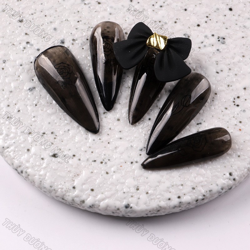 Charm nơ kim loại trang trí móng size 15 x 23mm, 6k/viên (combo 2 viên) chuyên dùng làm nail