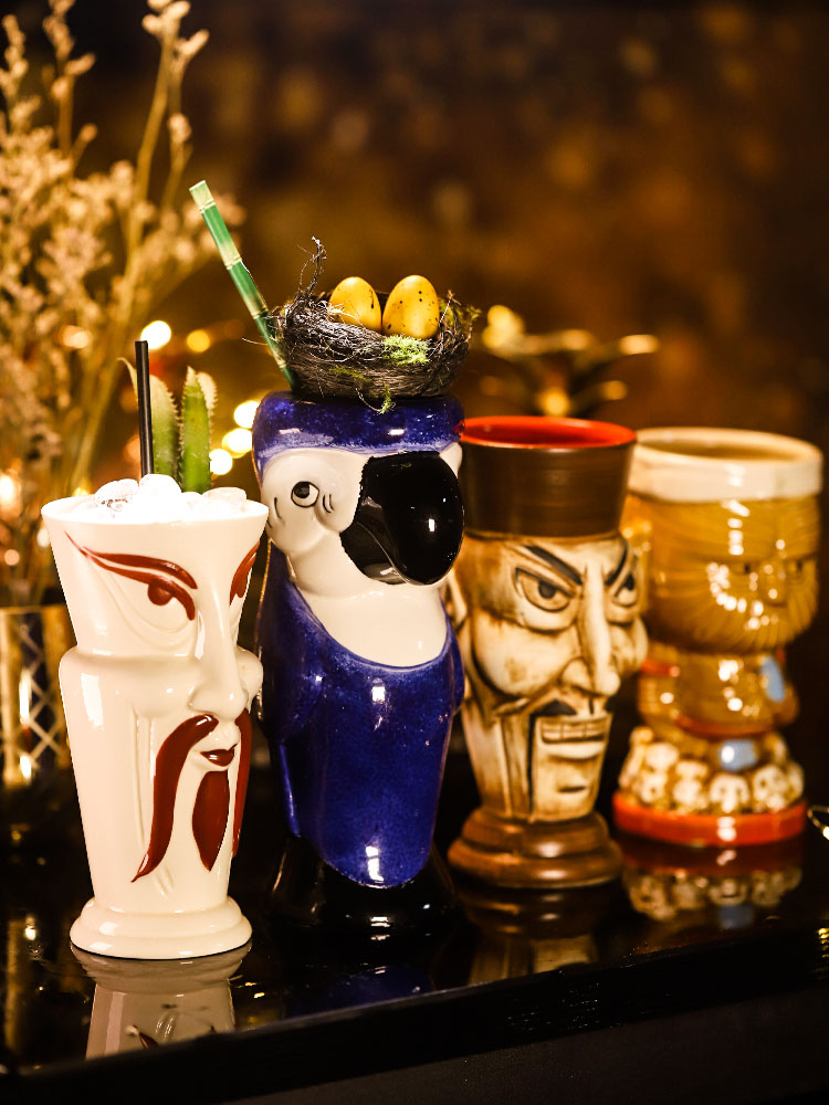 Cốc Sứ Uống Cocktail Hình Samurai Tiki Phong Cách Hawaii Sáng Tạo