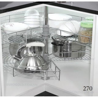 Mâm xoay 270 độ inox nan tròn ep270a - thương hiệu eurogold
