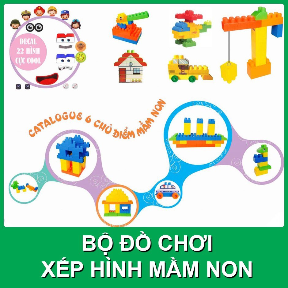 Đồ Xếp Hình Mầm Non Cho Bé Sato 72 Chi Tiết