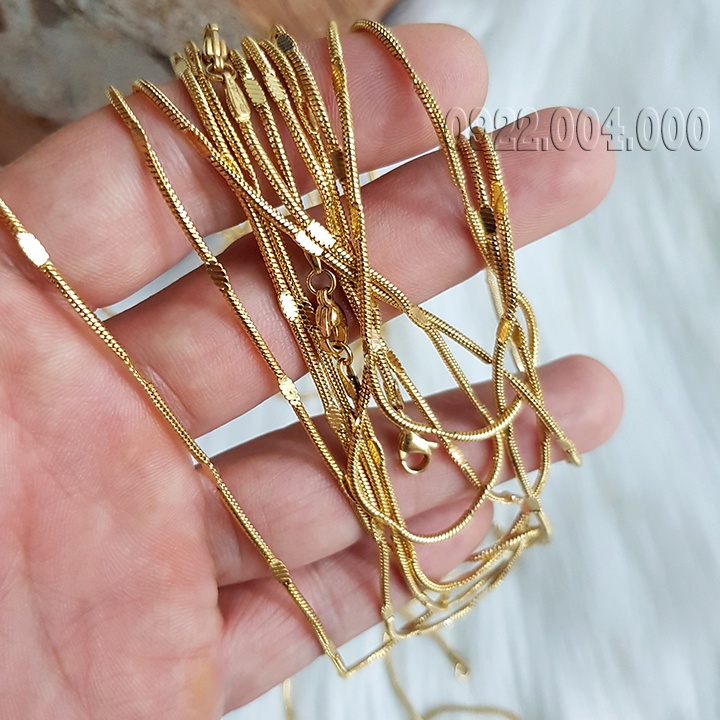 Dây chuyền trụ tròn dập khúc mạ vàng DZ1806