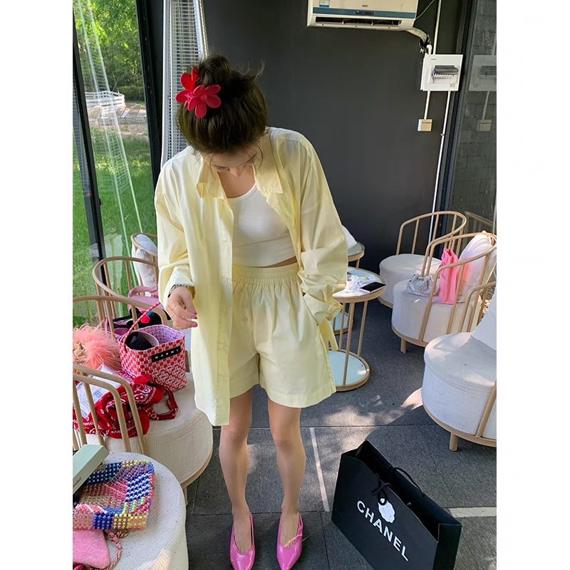 Set somi nữ tay dài form rộng + Short trendy năng động
