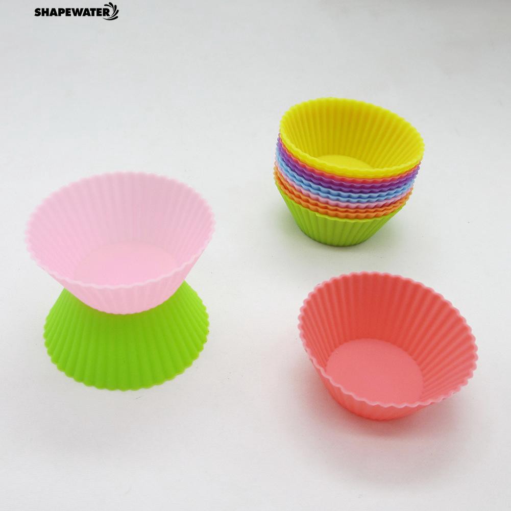 ☀Bộ 12 Khuôn Silicone Làm Bánh Cupcake Tái Sử Dụng Được