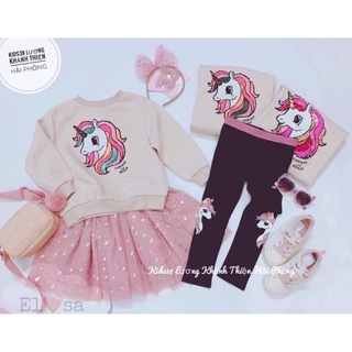 Set áo kỳ lân váy voan cho bé gái