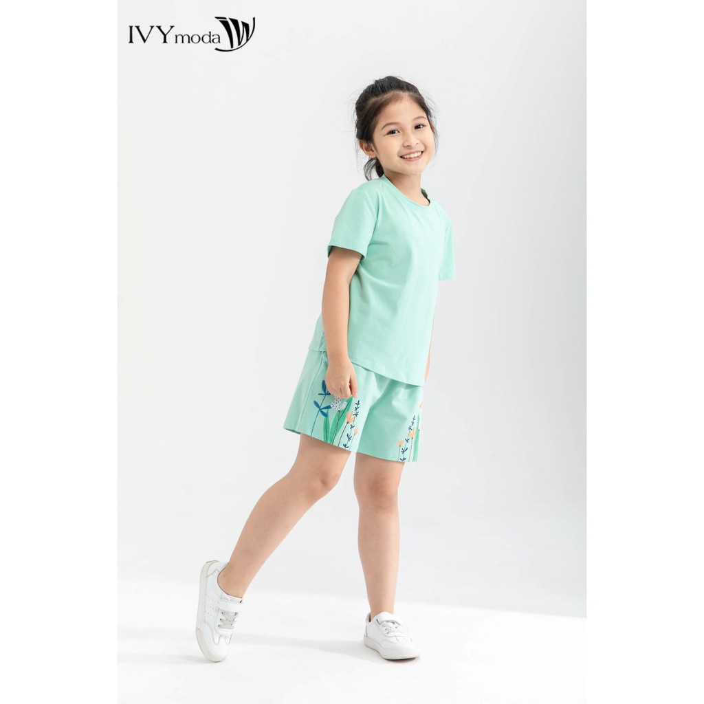 Áo thun cổ tròn (kèm quần) bé gái IVY moda MS 57G1316