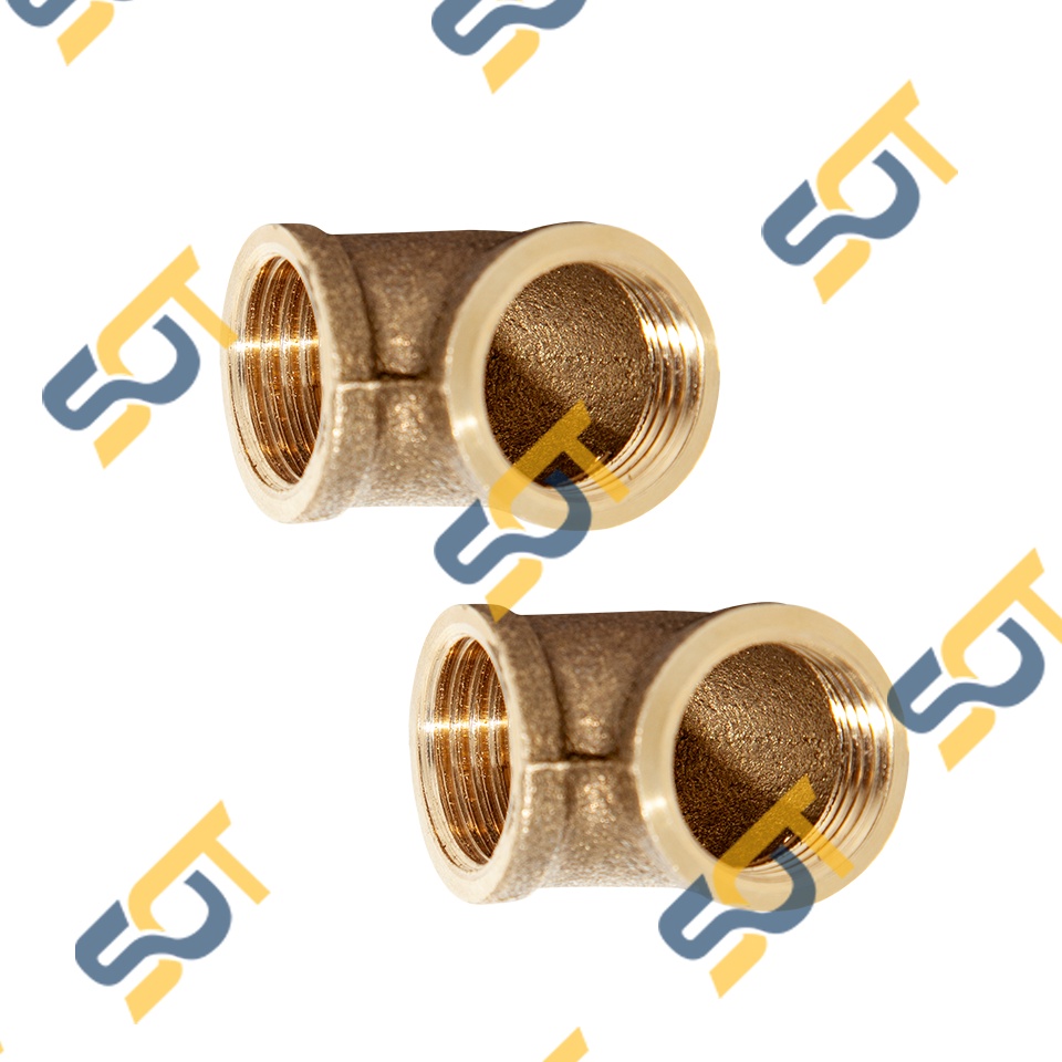 [CO NỐI REN] Cong hai đầu ren trong hệ ren dân dụng - Bằng đồng (dập nóng) (brass pipe fitting female elbow) - Cút 90 độ