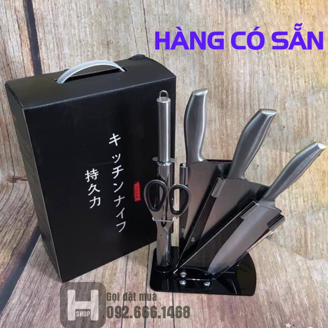 BỘ DAO NHẬT INOX 6 MÓN HÀNG CHUẨN CAO CẤP KÈM KHAY ĐỰNG