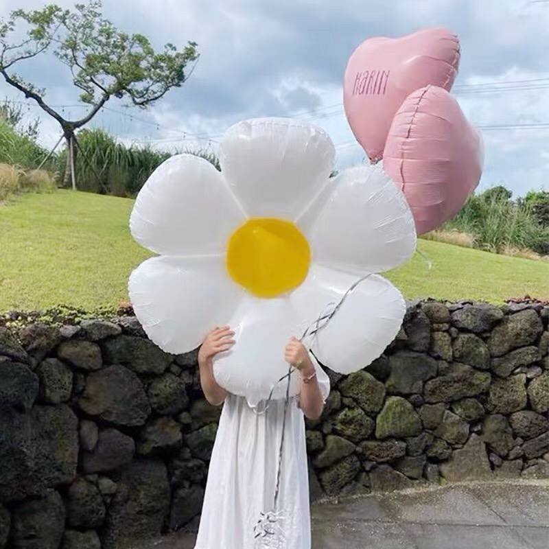 Bong Bóng Hoa Cúc Mặt Cười Đáng Yêu, Bong Bóng Trang Trí Sinh nhật