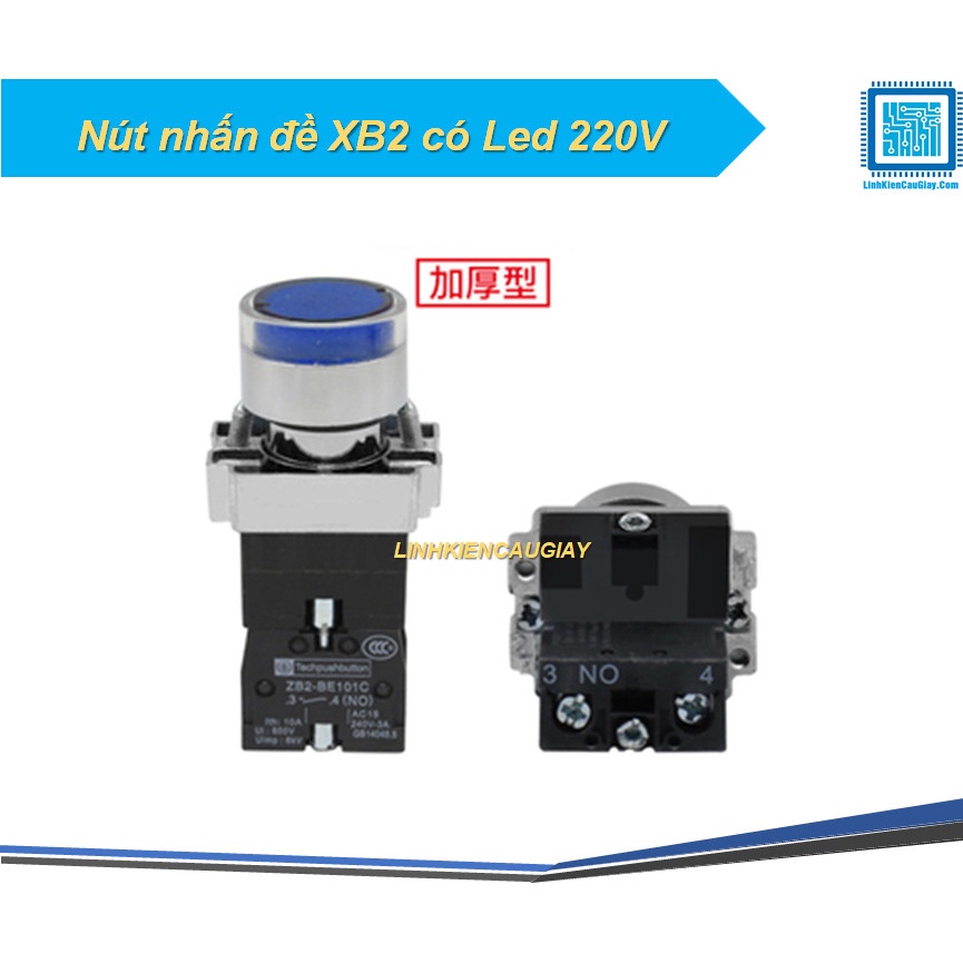 Nút nhấn đề XB2 có Led 220V