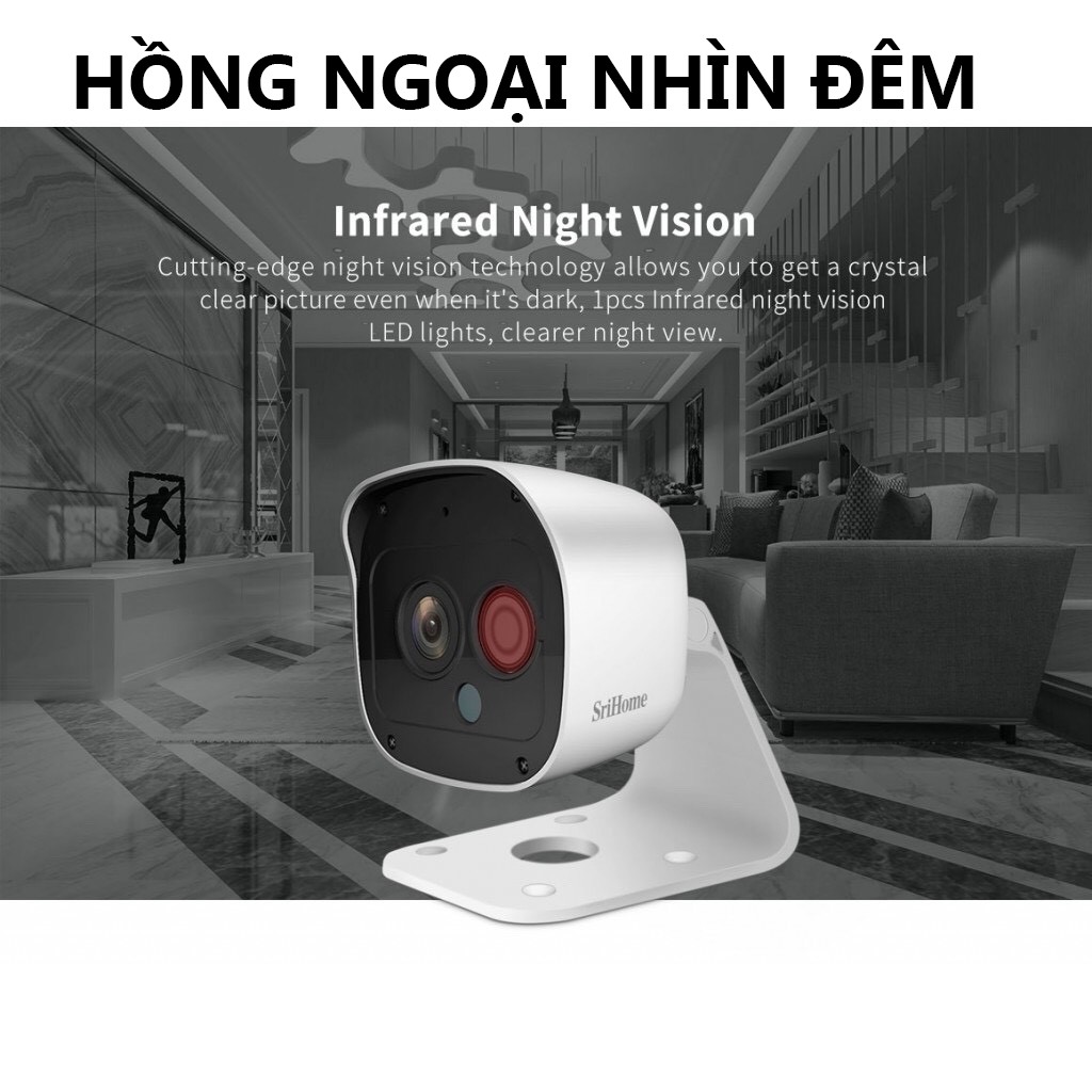 Camera Ip WiFi SriHome SH029 NEW - 3Mpx - Chống Nước - Nhỏ Gọn