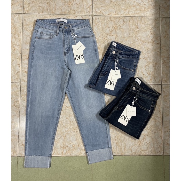 Quần Zara Xuất Xịn Lưng Cao Giãn Tốt Ống Xắn Gấu 2 Màu Trẻ Trung Size 26 28 ( Có Sẵn )