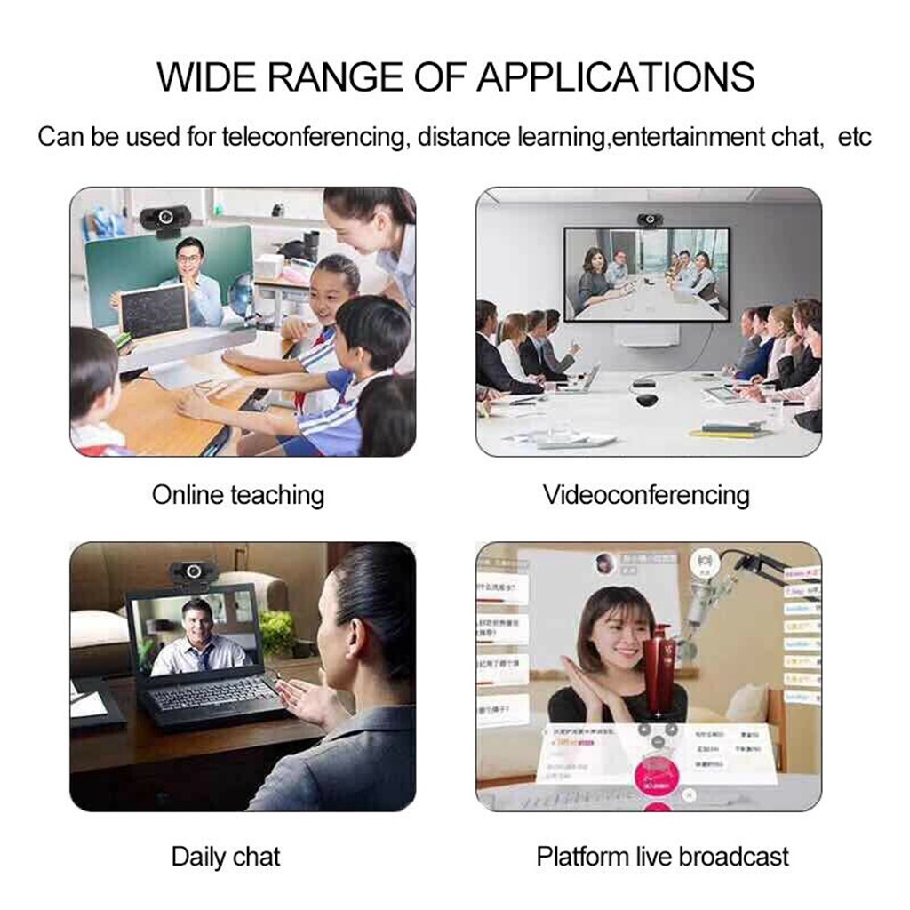 Webcam Máy Tính Chuyên Dùng Cho Học và Làm Việc Online Full HD 1080p sắc nét, có mic, cổng USB