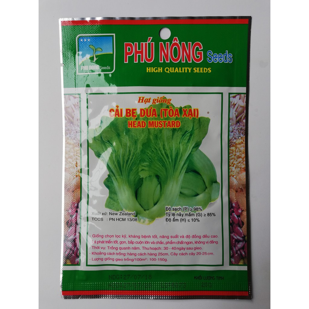 HẠT CẢI BẸ DƯA (TÒA XẠI) - 20G - PHÚ NÔNG - Bán buôn, bán lẻ hạt giống Uy tín SẮP NGỮ