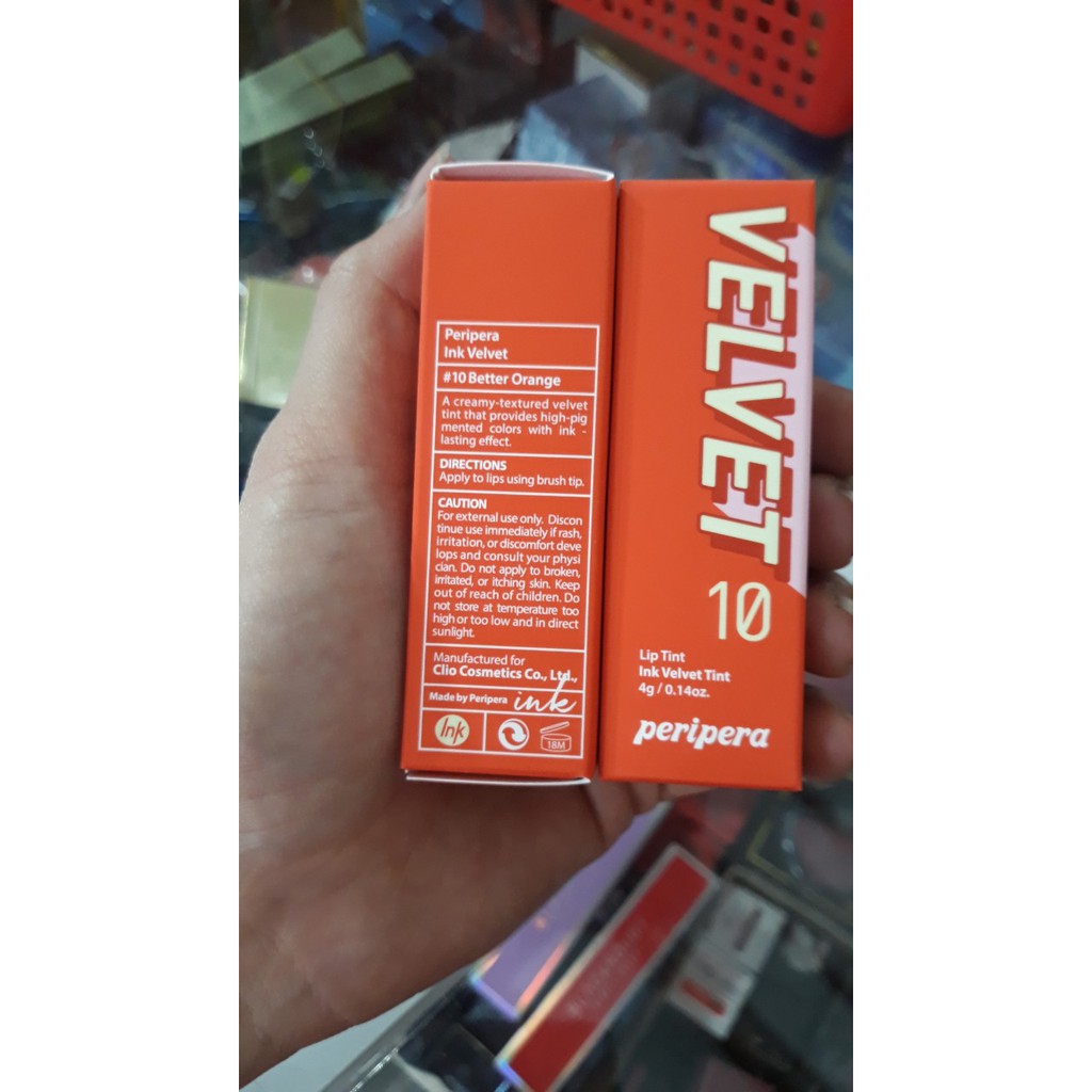 Son ink peripera velvet màu 10(đỏ cam thiên cam)