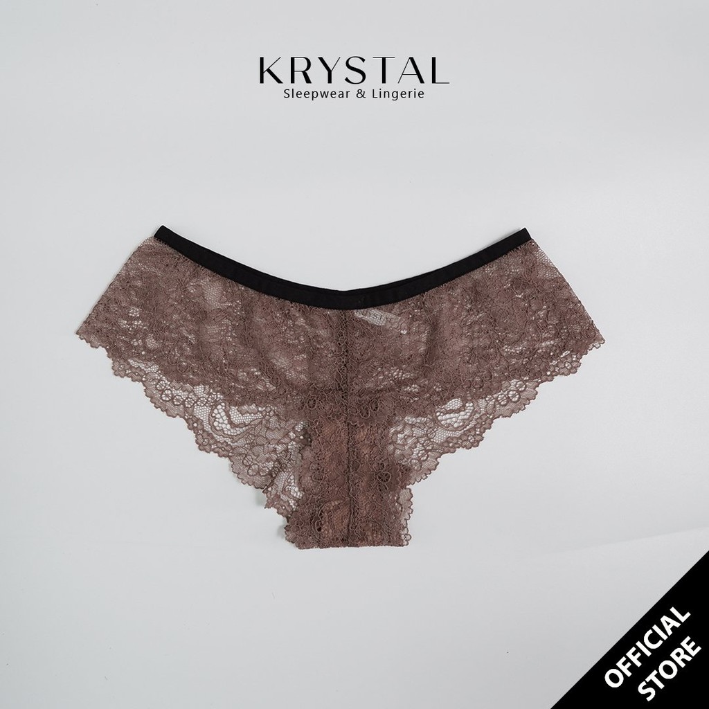 [Mã WABRWA8 giảm 15% đơn 99k] Bộ đồ lót ren không gọng mút vừa màu Nâu sexy gợi cảm KRYSTAL Bralette KB35