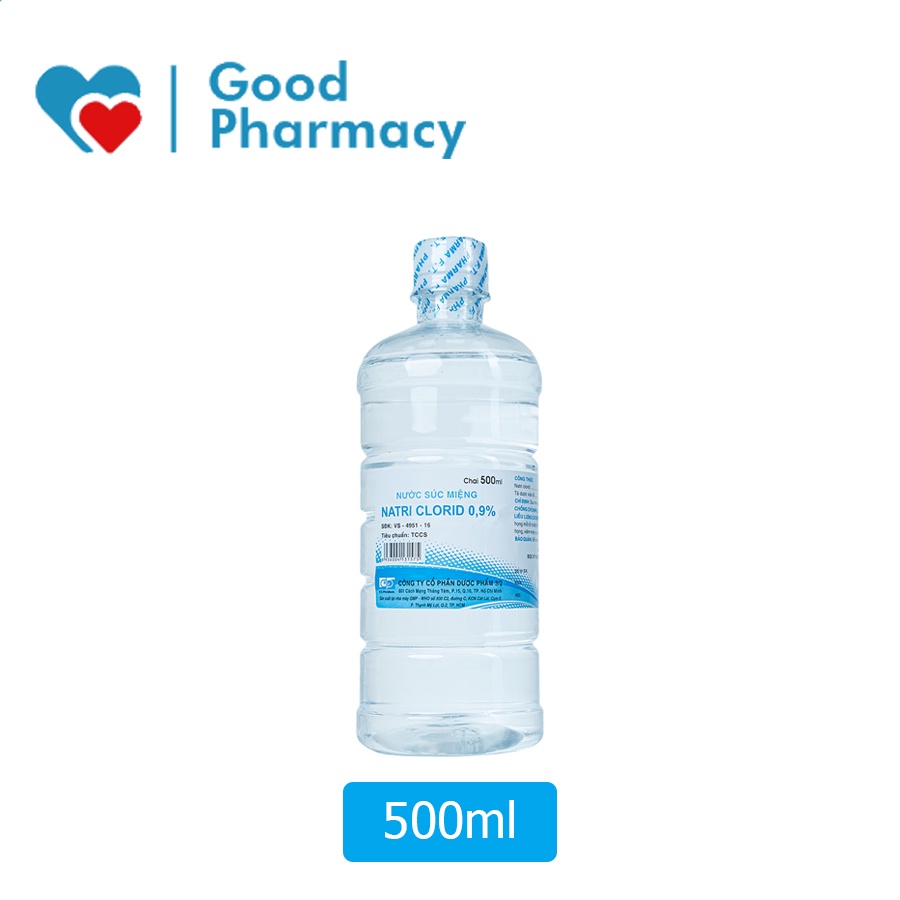 Nước muối súc miệng Natri Clorid 3/2 (FT Pharma) - Chai 500ml