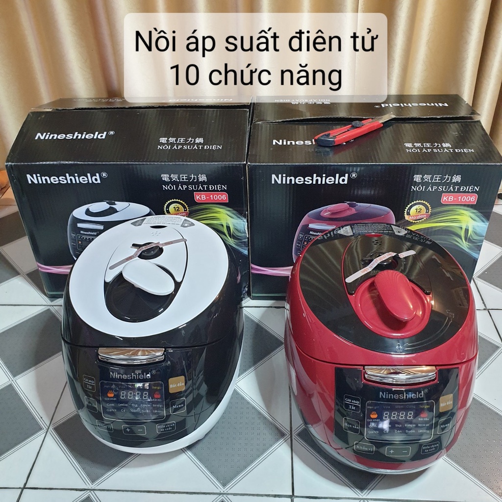 Nồi hầm áp suất đa năng thông minh Nineshield 4L, Nồi nồi cơm điện 10 chức năng chính hãng bảo hành 12 tháng