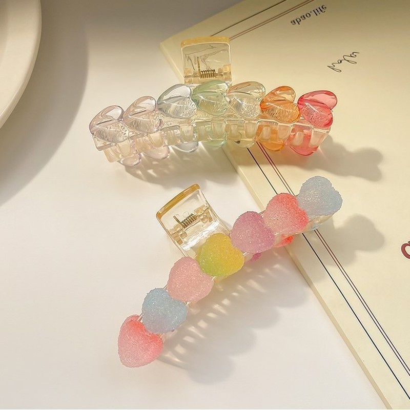 Kẹp Tóc Trong Suốt Hình Hoa Hồng Cỡ Lớn Bằng Acrylic Đơn Giản Thời Trang Hàn Quốc
