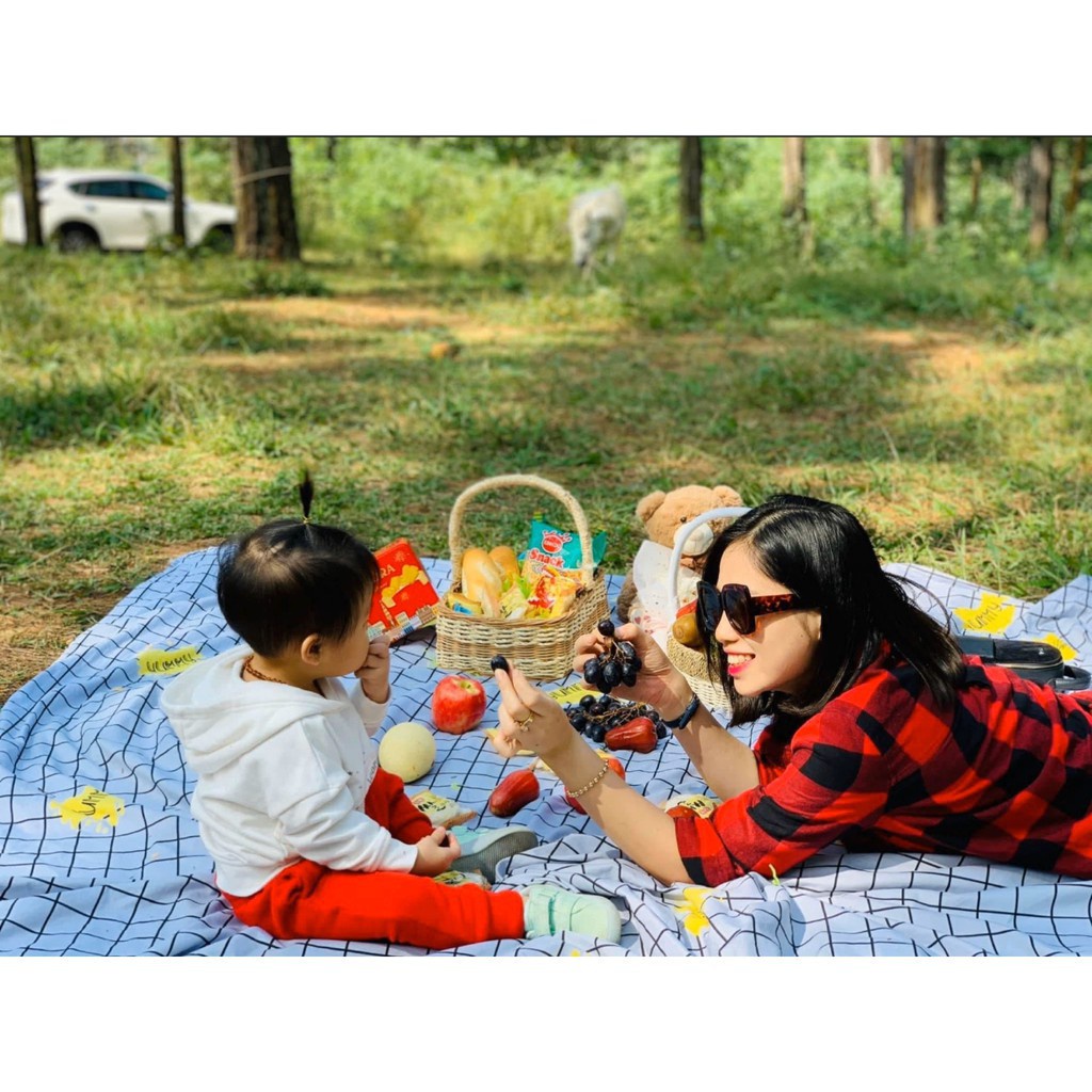 Khăn trải bàn caro chất liệu PVC không thấm nước dùng làm phông nền chụp ảnh picnic dã ngoại 88038 THẾ GIỚI TIỆN ÍCH