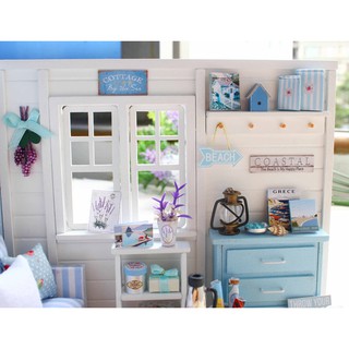 Mô Hình Nhà Búp Bê DIY - Căn Phòng Xanh H016
