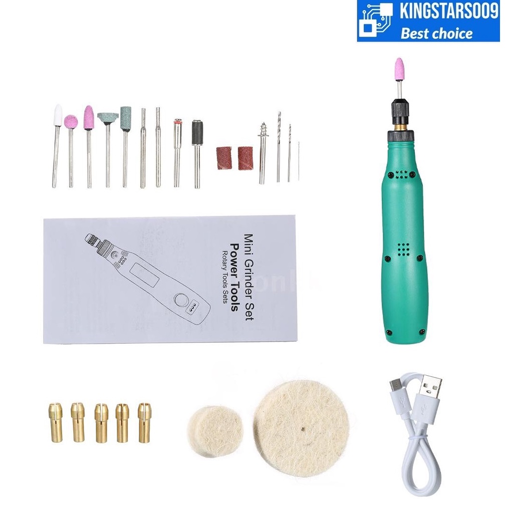 Máy khắc mài đa năng mini dùng pin sạc USB 5V kèm phụ kiện