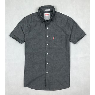 Áo sơ mi nam tay ngắn LEVIS xám đen vải oxford - Đẳng Cấp Doanh Nhân
