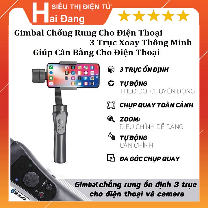 Gimbal Chống Rung, 3 Trục Xoay Thông Minh Chính Hãng Axis, Tripod, Gậy Dùng Cho Điện Thoại - Quay Video Chụp Ảnh Cực Nét