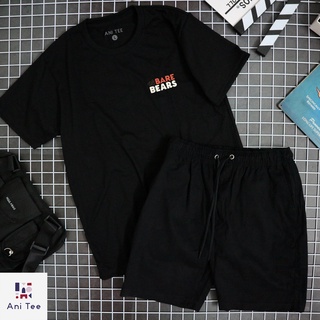 COMBO ÁO THUN CHẤT COTTON + SHORT KAKI HOẠT HỌA 3 GẤU BASIC