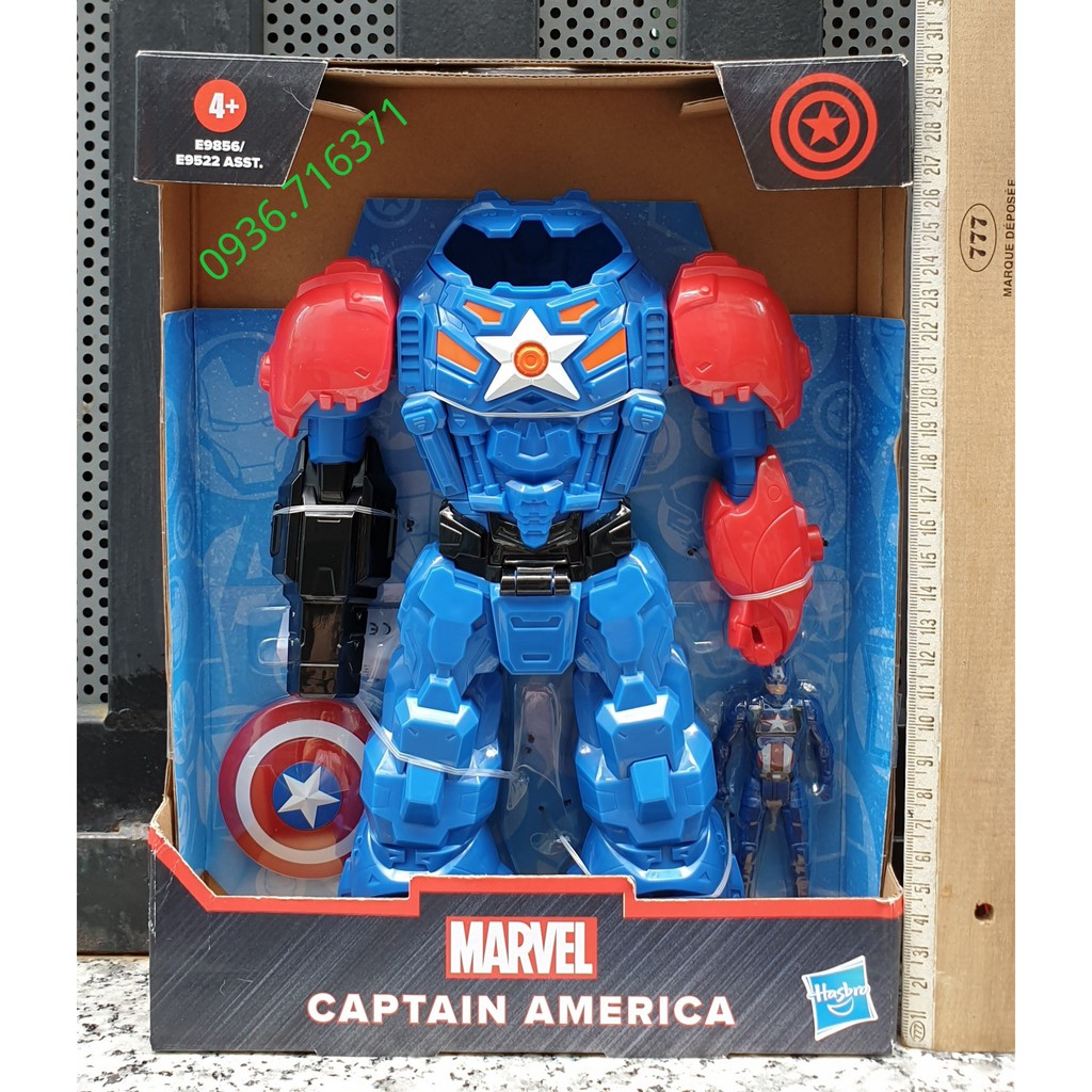 Mô hình nhân vật Robot 2 trong 1 Marvel Super Hero Adventures cao 26cm hàng Hasbro