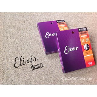 Dây Đàn Guitar Acoustic Elixir 16027 (Phosphor Bronze - Phủ lớp Nanoweb) cỡ 11-52